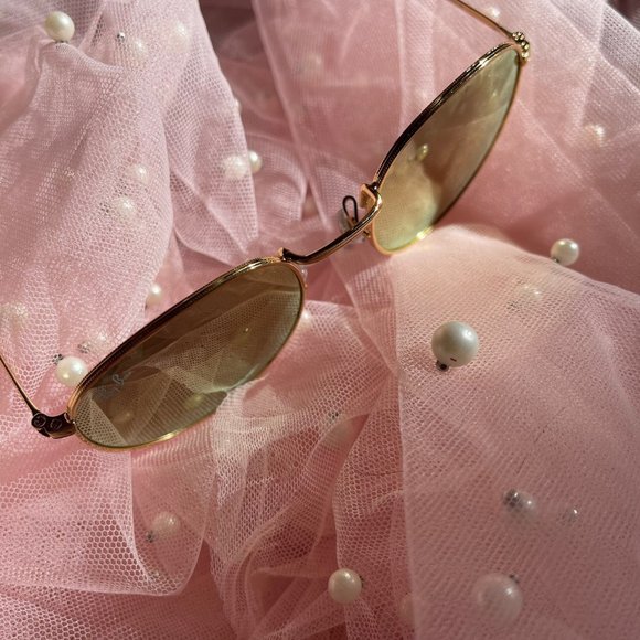Ray-Ban Round Flash Lens Pink Sunglasses - Picture 2 of 3